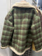 Academia Fleece Lined Plaid Coat