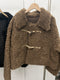 Wood Toggle Button Fleece Coat