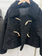 Wood Toggle Button Fleece Coat