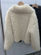 Short Soft Shaggy Faux Fur Coat