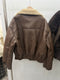 Vintage Synthetic Leather Fleece Lined Jacket