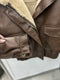 Vintage Synthetic Leather Fleece Lined Jacket