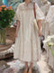 Puffy Sleeve Embroidered Dress