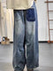 Wide Leg Denim Pants