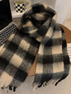 Fluffy Plaid Scarf