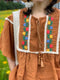 Ethnic Style Embroidered Linen Shirt