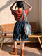 Adjustable Strap Denim Pinafore Shorts