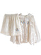 Quality Lace Embroidered Cardigan + Shorts 2pcs Set