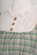 Vintage Lace Collar Plaid Dress With Belt