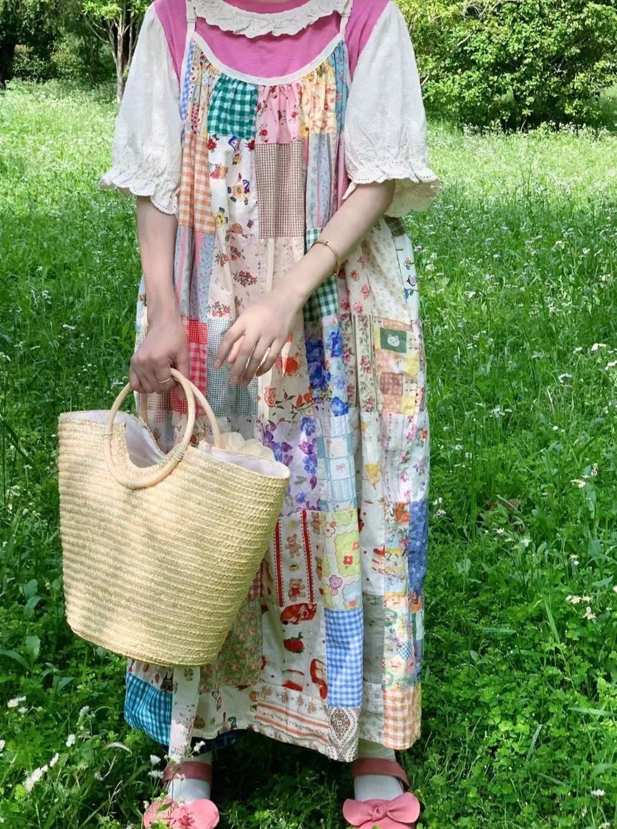 Forest Girl Unique Patchwork Dress Slip– The Cottagecore