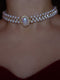 Medieval CZ Diamond Pearl Necklace