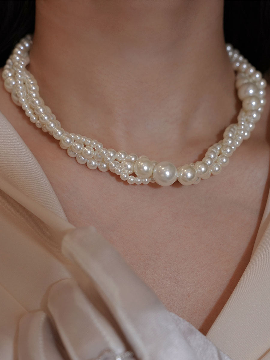 Medieval Multiple Strands Pearl Necklace The Cottagecore