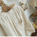 Embroidered Lace Hem Linen Shorts