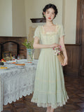Lace Trim Vintage Dress