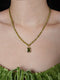 Olive Green CZ Diamond Necklace