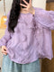 Lace Trim Ramie Shirt