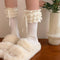 Cream Puffy Socks