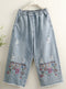 Ethnic Style Embroidered Jeans