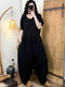 Solid Color Washed Linen Overalls