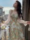 French Floral Long Sleeve Dress