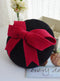 Large Bow Wool Blended Beret Hat