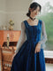 Vintage Tulle Sleeves Lace Up Dress