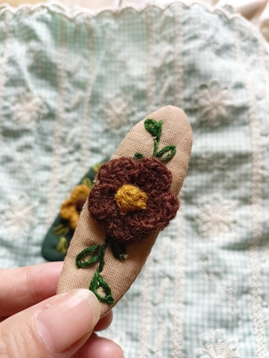 Embroidered Pin Handmade Embroidered Hair Pin– The Cottagecore