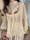 High End Ramie Embroidered Blouse