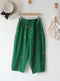Mushroom Embroidered Crop Pants