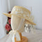 Lace Decor Straw Flat Sun Hat