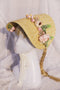 Lolita Lace Up Floral Straw Bonnet Hat