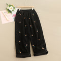 Goblin Embroidered Corduroy Crop Pants