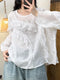 Lace Trim Ramie Shirt