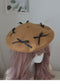 Ribbon Bow Wool Blended Beret Hat