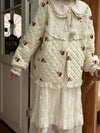 Cherry Embroidered Quilted Jacket