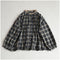 Mori Kei Lace Collar Plaid Blouse