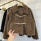 Wood Toggle Button Fleece Coat