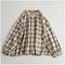 Mori Kei Lace Collar Plaid Blouse