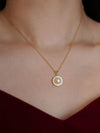 Shell Encircled Pearl Pendant Necklace