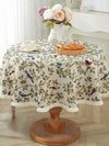 Vintage Bird and Flower Tablecloth