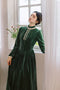 Stand Collar Velvet Victorian Dress