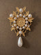 Portrait Leaf Pearl Brooch