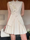 Elegant Sleeveless Top+ Pleated Skirt 2pcs Set