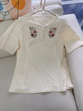 Embroidered Collar T Shirt