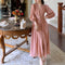 Romantic Vibe Puffy Sleeve V Neck Dress
