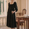Vintage Royal Black Tulle Neck Dress