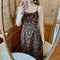Vintage Printed Corduroy Slip Dress