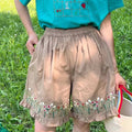 Embroidered Floral Hem Shorts