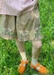 Embroidered Floral Hem Shorts