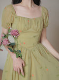 Vintage Floral Embroidered Dress